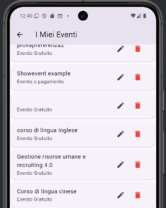 Modifica evento